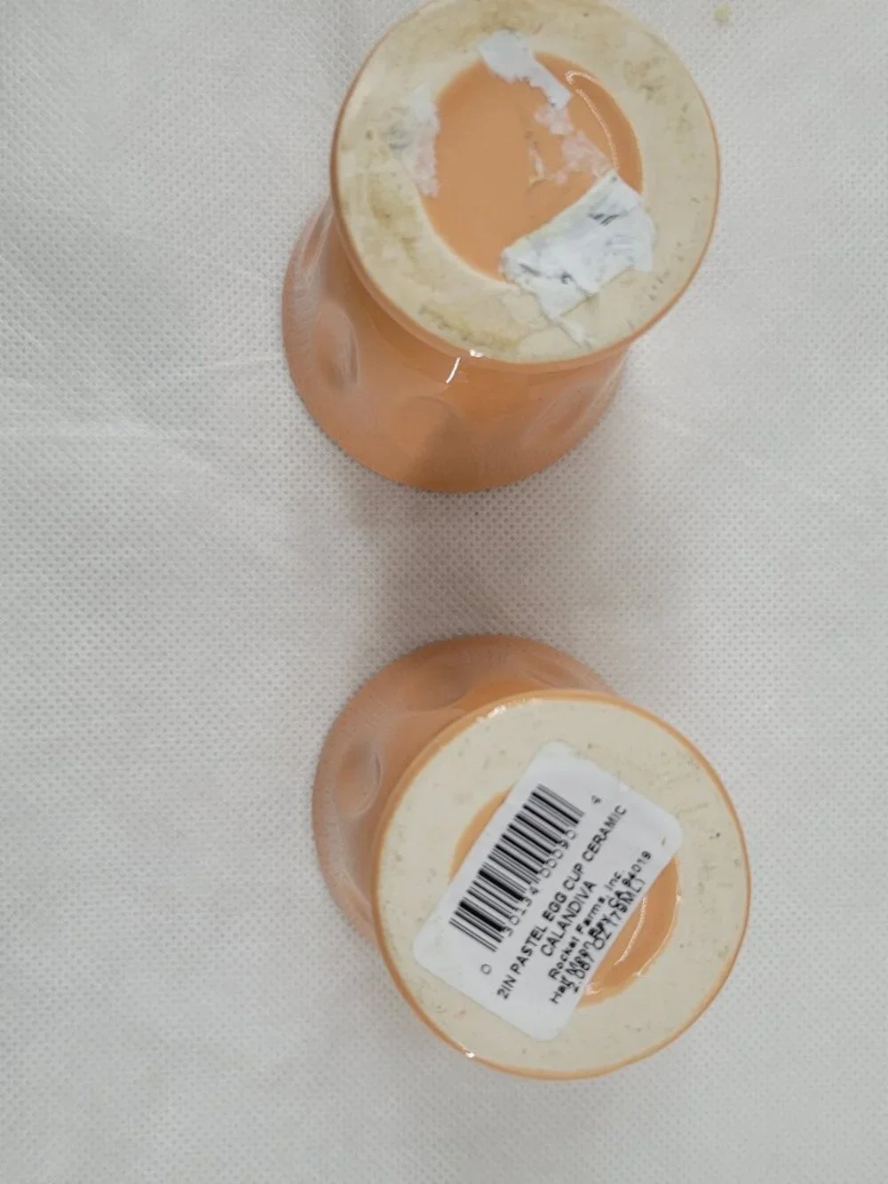 Calandiva Ceramic Pastel Egg Cup set of 2 matching Soft Pastel Terra Cotta